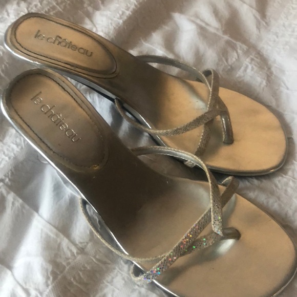 Silver small heel dressy shoe - Picture 4 of 4